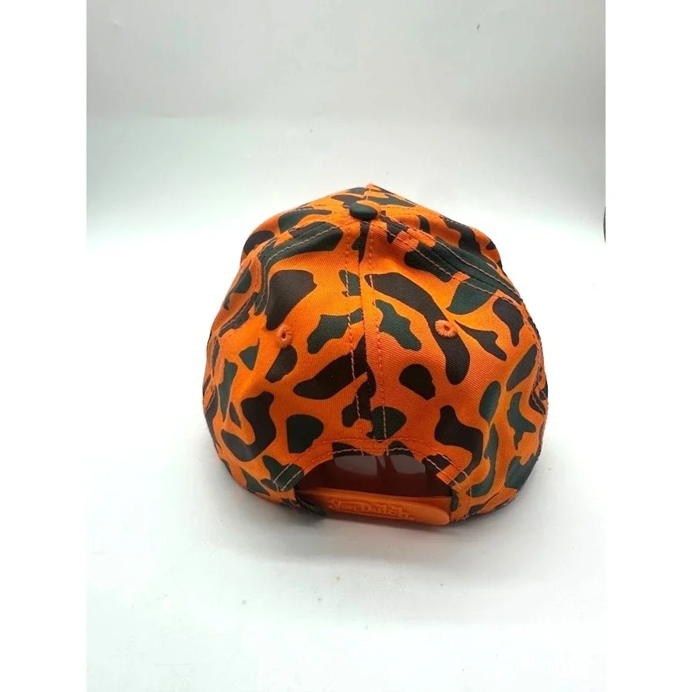 Von Dutch Logo Trucker Hat Orange Camo Mesh SnapBack Adjustable Unisex